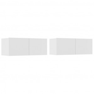 Móveis TV 2pcs 80x30x30cm derivados de madeira branco H