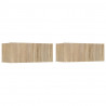 Armários TV 2 pcs 80x30x30 cm derivados madeira carvalho sonoma 2
