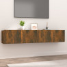 Mueble de TV 2 uds madera contrachapada color roble 80x30x30 cm 1
