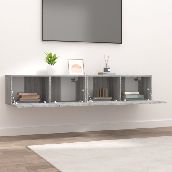 Muebles TV 2 uds madera contrachapada gris Sonoma 80x30x30 cm M 3