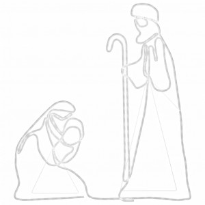 Figuras de Navidad de María y José con 264 LED 40x55&38x100 cm H