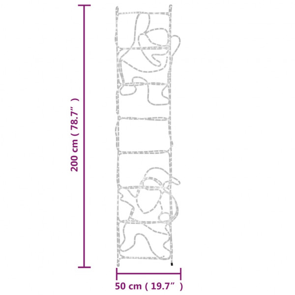 Pai Natal a subir uma escada 552 luzes LED 50x200 cm M 5