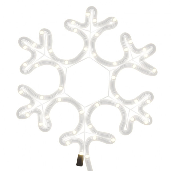 Figura natalícia de floco de neve 48 LEDs 27x27cm branco quente M 3