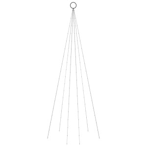 Árbol de Navidad en asta de bandera 108 LED azul 180 cm H