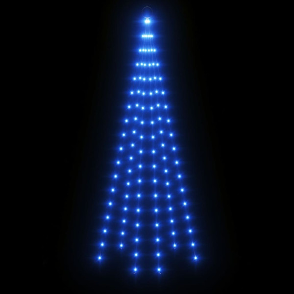 Árbol de Navidad en asta de bandera 108 LED azul 180 cm M 3