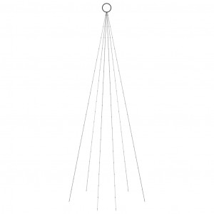 Árbol de Navidad en asta de bandera 108 LED de colores 180 cm H