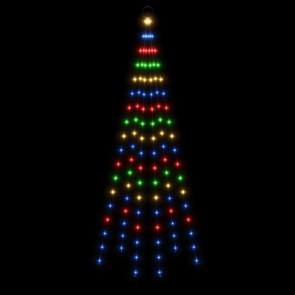 Árvore de Natal mastro de bandeira 108 LEDs 180 cm colorido M 3
