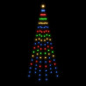 Árbol de Navidad en asta de bandera 108 LED de colores 180 cm 3