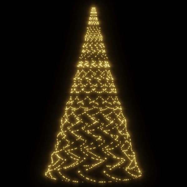 Árbol de Navidad en asta bandera 3000 LED blanco cálido 800 cm M 3