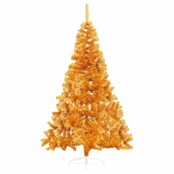 Medio árbol de Navidad artificial con soporte PET dorado 240 cm M 3