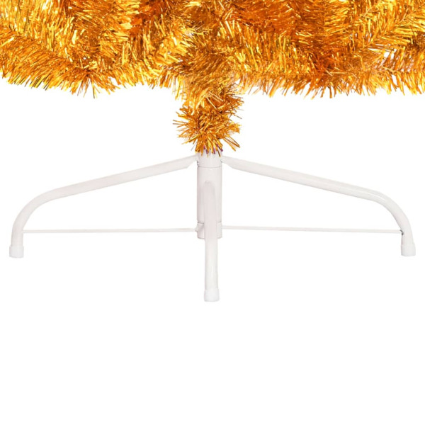 Meia árvore de Natal artificial com suporte 240 cm PET dourado M 5