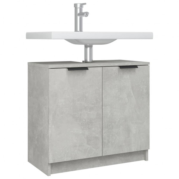 Armario de baño contrachapado gris hormigón 64.5x33.5x59 cm M 5