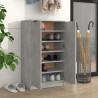 Mueble zapatero madera contrachapada gris hormigón 59x35x100 cm 5