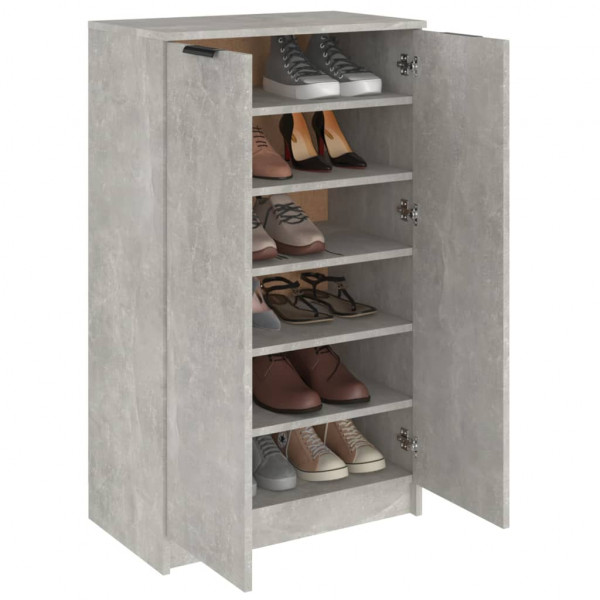 Mueble zapatero madera contrachapada gris hormigón 59x35x100 cm M 2