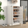 Mueble zapatero madera contrachapada blanco brillo 59x35x100 cm 3