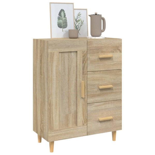 Aparador de madera contrachapada roble Sonoma 69.5x34x90 cm M 4