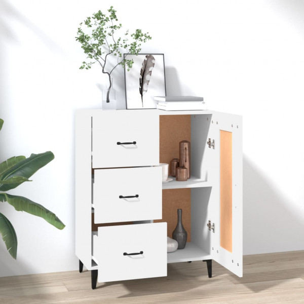 Aparador de madera contrachapada blanco 69.5x34x90 cm M 3