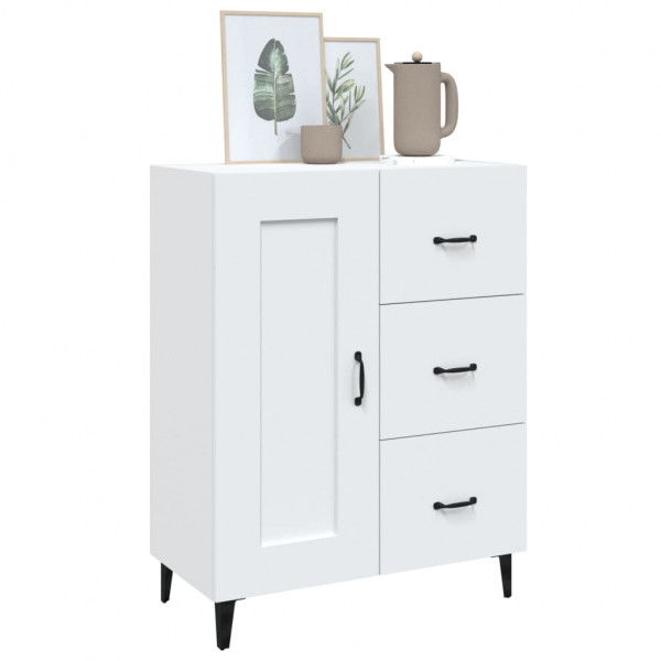 Aparador de madera contrachapada blanco 69.5x34x90 cm M 4