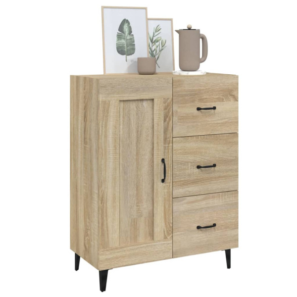 Aparador de madera contrachapada roble Sonoma 69.5x34x90 cm M 4