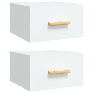 Mesitas de noche de pared 2 uds blanco 35x35x20 cm H