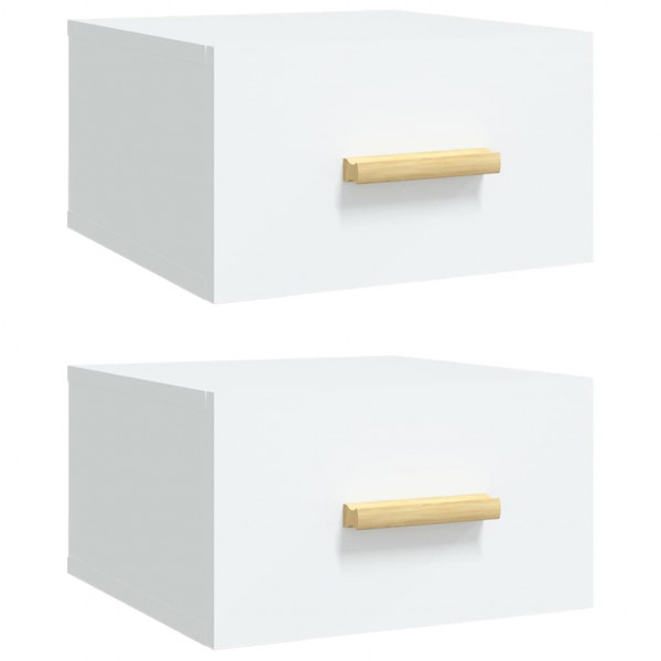 Mesitas de noche de pared 2 uds blanco 35x35x20 cm M 2