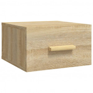 Mesita de noche de pared color roble Sonoma 35x35x20 cm H
