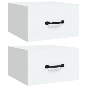 Mesitas de noche de pared 2 uds blanco 35x35x20 cm H