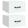 Mesas de cabeceira montagem na parede 2 pcs 35x35x20 cm branco 2