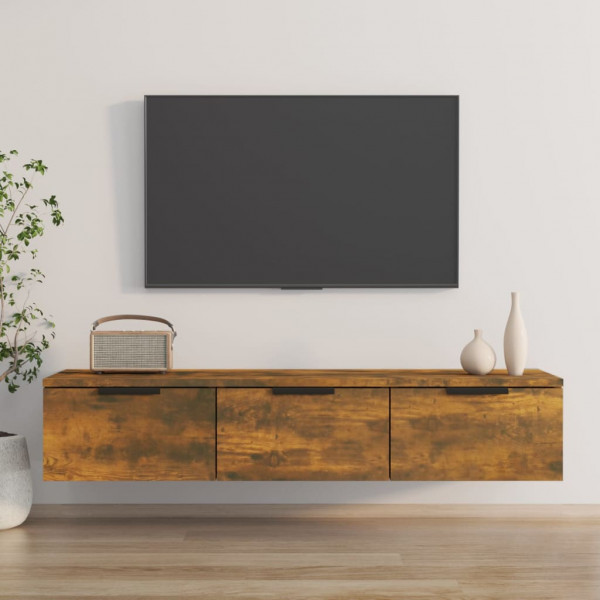 Armario de pared madera contrachapada roble ahumado 102x30x20cm D