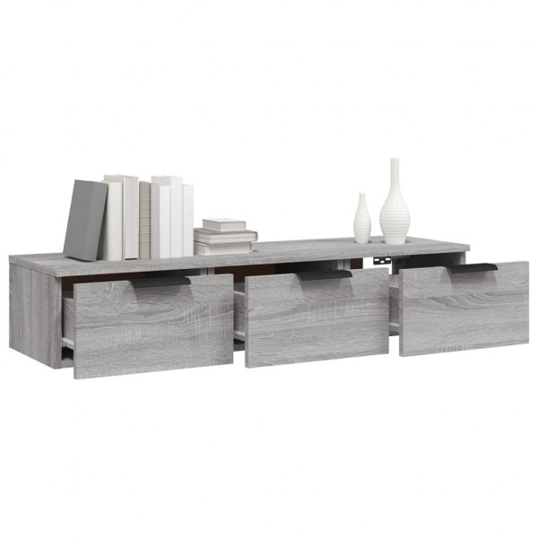 Armario de pared madera contrachapada gris Sonoma 102x30x20 cm M 4