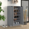 Mueble zapatero madera contrachapada gris Sonoma 59x35x100 cm 3