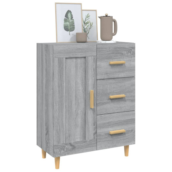 Aparador de madera contrachapada gris Sonoma 69.5x34x90 cm M 4