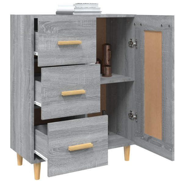 Aparador de madera contrachapada gris Sonoma 69.5x34x90 cm M 5