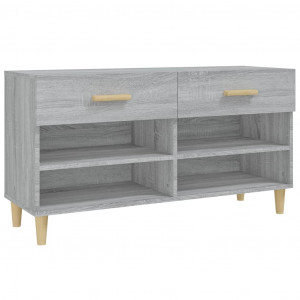Mueble zapatero madera contrachapada gris Sonoma 102x35x55 cm H