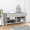 Mueble zapatero madera contrachapada gris Sonoma 102x35x55 cm 3