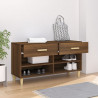 Mueble zapatero madera contrachapada marrón roble 102x35x55 cm 3