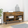 Mueble zapatero madera contrachapada roble ahumado 102x35x55 cm 1