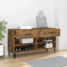 Mueble zapatero madera contrachapada roble ahumado 102x35x55 cm 3