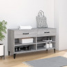 Mueble zapatero madera contrachapada gris Sonoma 102x35x55 cm 1
