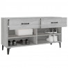 Mueble zapatero madera contrachapada gris Sonoma 102x35x55 cm 5