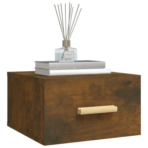 Mesa de cabeceira de parede 35x35x20 cm cor carvalho fumado M 4