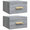 Mesitas de noche de pared 2 uds color gris Sonoma 35x35x20 cm 2