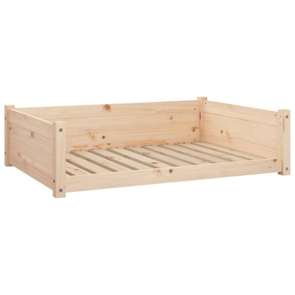 Cama para perros madera maciza de pino 95.5x65.5x28 cm M 2