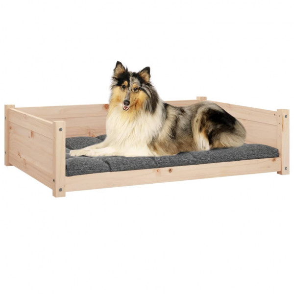 Cama para perros madera maciza de pino 95.5x65.5x28 cm M 4