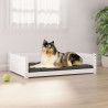 Cama para perros madera maciza de pino blanco 95.5x65.5x28 cm 1