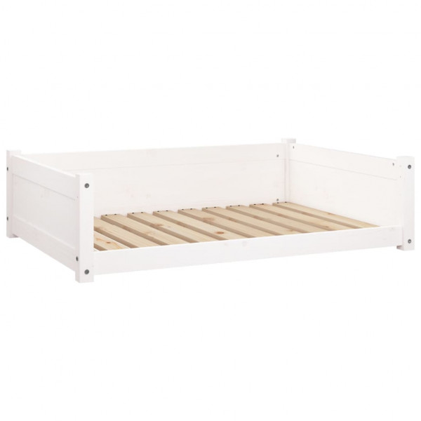 Cama para perros madera maciza de pino blanco 95.5x65.5x28 cm M 2