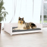 Cama para cães 95.5x65.5x28 cm madeira de pinho maciça branco 3