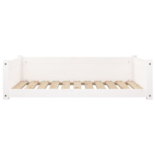 Cama para cães 95.5x65.5x28 cm madeira de pinho maciça branco M 5
