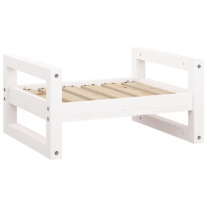 Cama para perros madera maciza de pino blanco 55.5x45.5x28 cm H