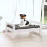 Cama para cães 55.5x45.5x28 cm madeira de pinho maciça branco 3
